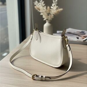 Coach Cary Crossbody Bag in Chalk White Pebble Leather
